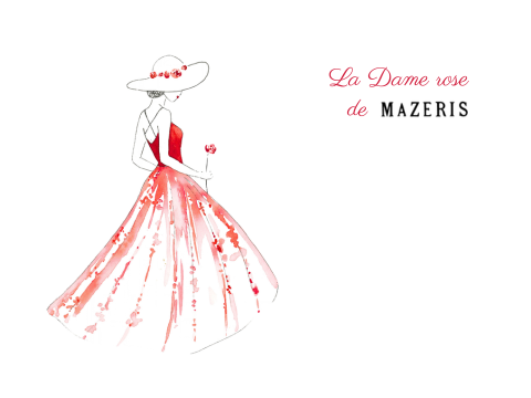 Étiquette Dame rose de Mazeris - Vin de France - Juin 2026