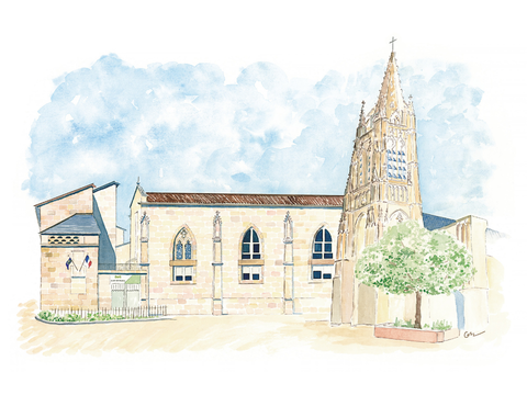 Lycée privé Montesquieu et église Saint Jean-Baptiste de Libourne - Mai 2026